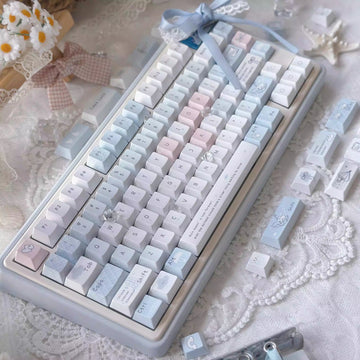Blue Rain Five-sided Sublimation Cute Keycaps Suitable For Mechanical Keyboards