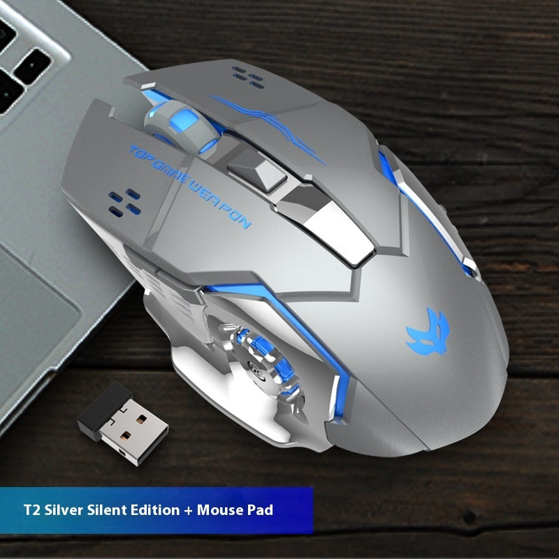 Wireless Charging Mouse Mute Luminous Machinery Mouse