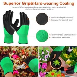 3-Pack Stainless Steel Pruning Shears & Gardening Gloves Set