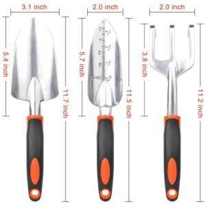 3-Piece Heavy Duty Garden Tools Set - Ergonomic & Durable