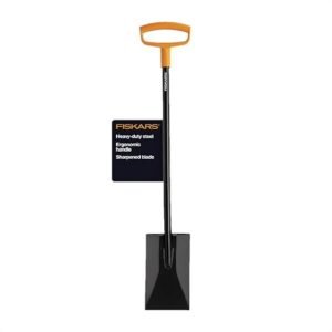 Fiskars 46" Ergonomic Steel Garden Spade - Heavy Duty Tool