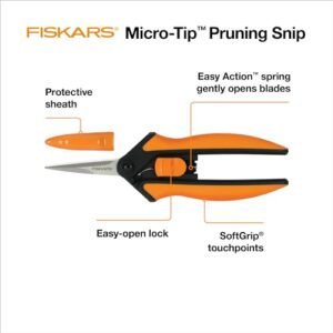 Fiskars 6" Micro-Tip Pruning Snips - Precision Garden Shears