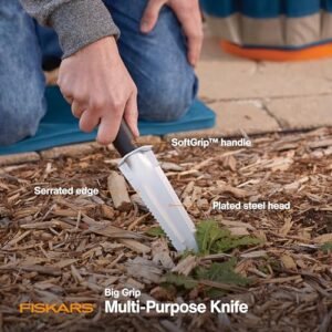 Fiskars Steel Garden Knife: Versatile Weeding & Planting Tool