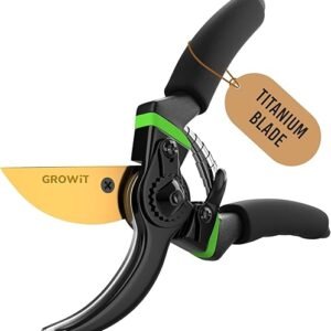 GrowIt 8.5" Titanium Bypass Pruning Shears - Ultra Sharp!